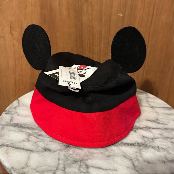 NWT Disney Mickey Mouse Red and Black Bucket Hat With Ears - Picture 3 of 7